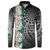 Cook Islands Tiare Maori With Conch Shell Button Sweatshirt Pasifika Fest Polynesian Tattoo Black