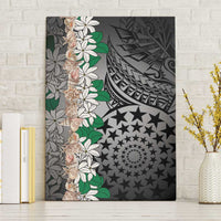 Cook Islands Tiare Maori With Conch Shell Canvas Wall Art Pasifika Fest Polynesian Tattoo Black LT14 Without Frame Black - Polynesian Pride
