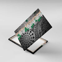 Cook Islands Tiare Maori With Conch Shell Canvas Wall Art Pasifika Fest Polynesian Tattoo Black LT14 With Frame Black - Polynesian Pride