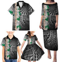 Cook Islands Tiare Maori With Conch Shell Family Matching Puletasi and Hawaiian Shirt Pasifika Fest Polynesian Tattoo Black