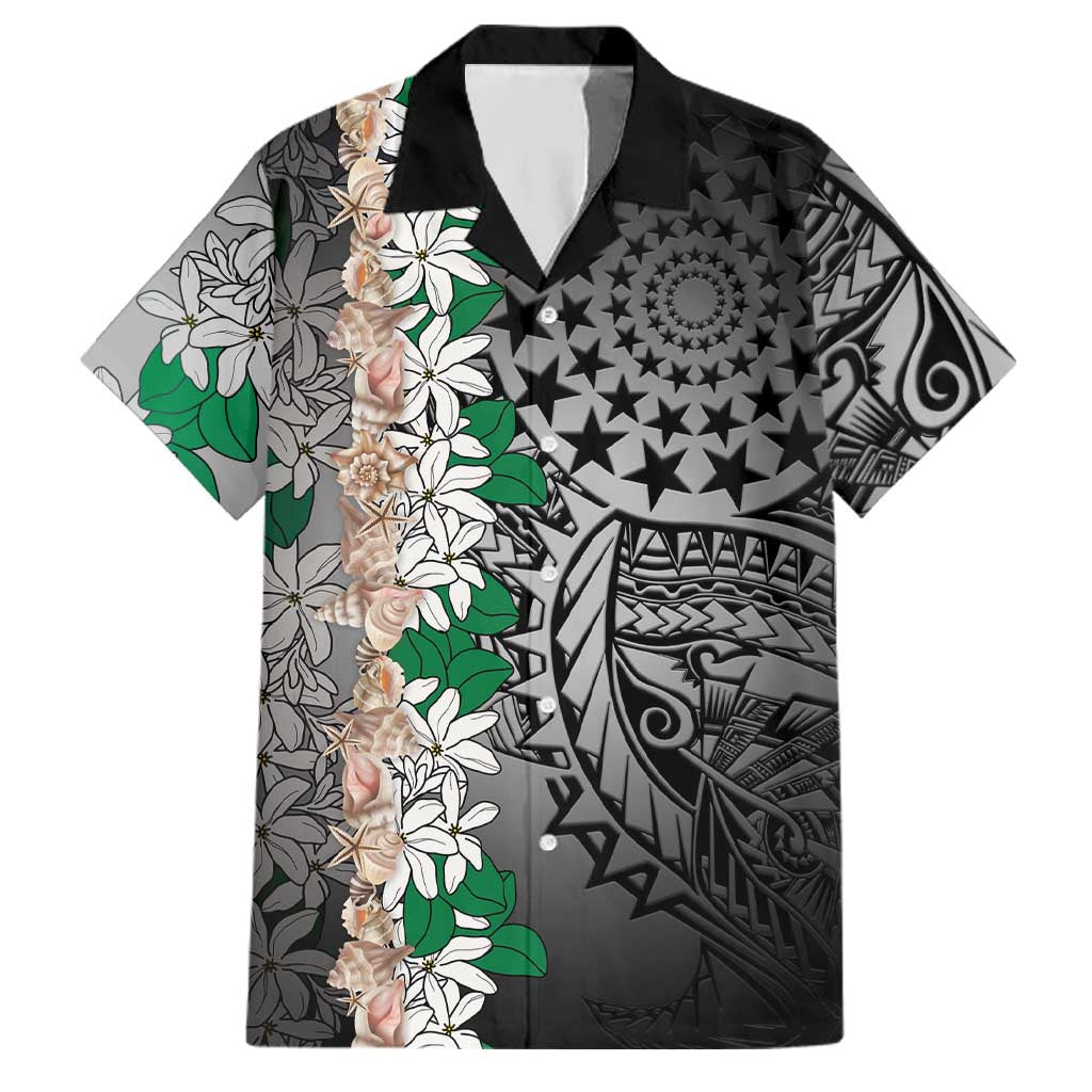Cook Islands Tiare Maori With Conch Shell Family Matching Puletasi and Hawaiian Shirt Pasifika Fest Polynesian Tattoo Black
