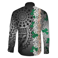 Cook Islands Tiare Maori With Conch Shell Family Matching Puletasi and Hawaiian Shirt Pasifika Fest Polynesian Tattoo Black