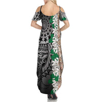 Cook Islands Tiare Maori With Conch Shell Family Matching Summer Maxi Dress and Hawaiian Shirt Pasifika Fest Polynesian Tattoo Black