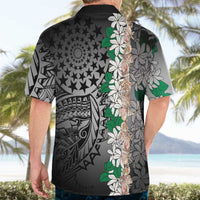Cook Islands Tiare Maori With Conch Shell Hawaiian Shirt Pasifika Fest Polynesian Tattoo Black