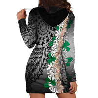 Cook Islands Tiare Maori With Conch Shell Hoodie Dress Pasifika Fest Polynesian Tattoo Black