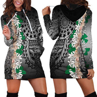 Cook Islands Tiare Maori With Conch Shell Hoodie Dress Pasifika Fest Polynesian Tattoo Black
