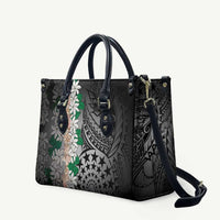 Cook Islands Tiare Maori With Conch Shell Leather Bag Pasifika Fest Polynesian Tattoo Black LT14 Black - Polynesian Pride