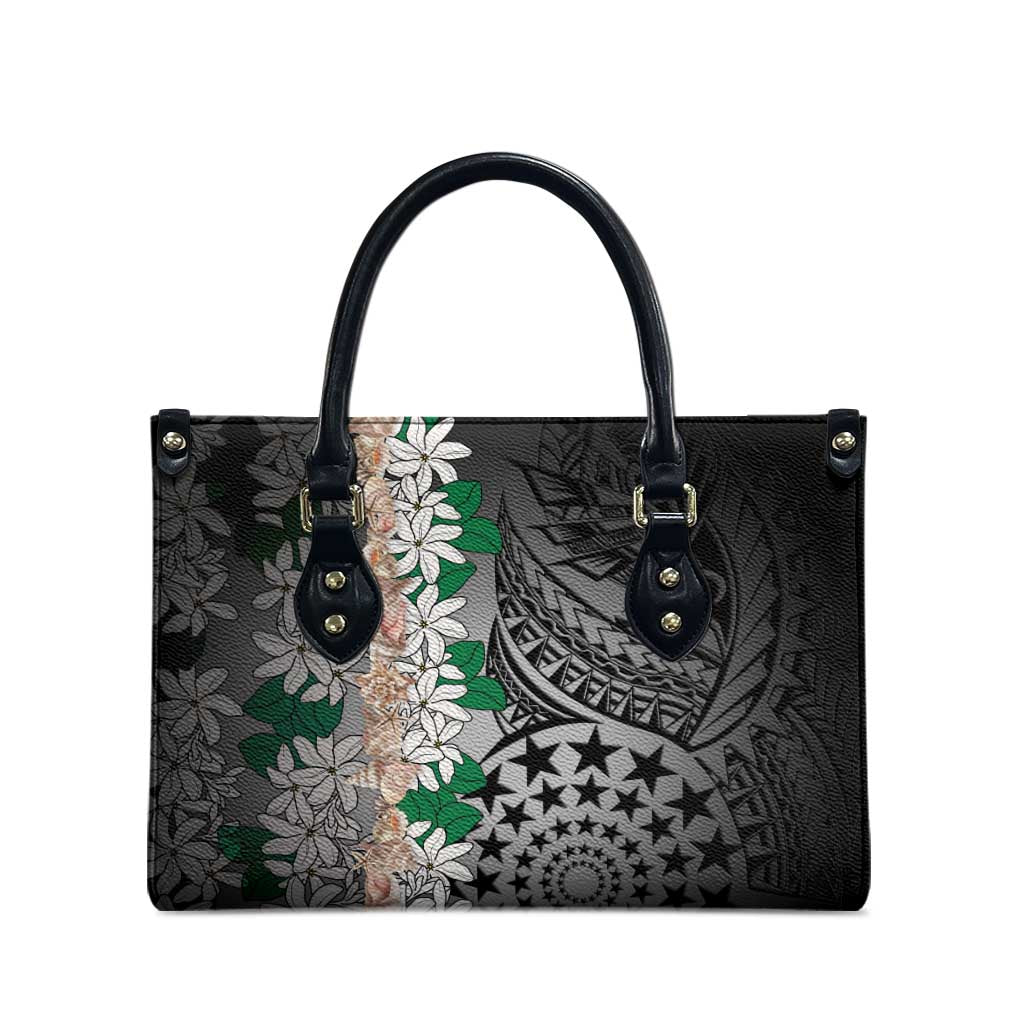 Cook Islands Tiare Maori With Conch Shell Leather Bag Pasifika Fest Polynesian Tattoo Black LT14 - Polynesian Pride
