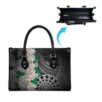 Cook Islands Tiare Maori With Conch Shell Leather Bag Pasifika Fest Polynesian Tattoo Black LT14 - Polynesian Pride