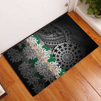 Cook Islands Tiare Maori With Conch Shell Rubber Doormat Pasifika Fest Polynesian Tattoo Black LT14 - Polynesian Pride
