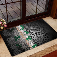Cook Islands Tiare Maori With Conch Shell Rubber Doormat Pasifika Fest Polynesian Tattoo Black LT14 - Polynesian Pride