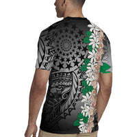 Cook Islands Tiare Maori With Conch Shell Rugby Jersey Pasifika Fest Polynesian Tattoo Black