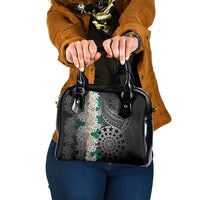 Cook Islands Tiare Maori With Conch Shell Shoulder Handbag Pasifika Fest Polynesian Tattoo Black