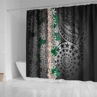 Cook Islands Tiare Maori With Conch Shell Shower Curtain Pasifika Fest Polynesian Tattoo Black