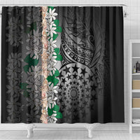 Cook Islands Tiare Maori With Conch Shell Shower Curtain Pasifika Fest Polynesian Tattoo Black