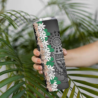 Cook Islands Tiare Maori With Conch Shell Skinny Tumbler Pasifika Fest Polynesian Tattoo Black