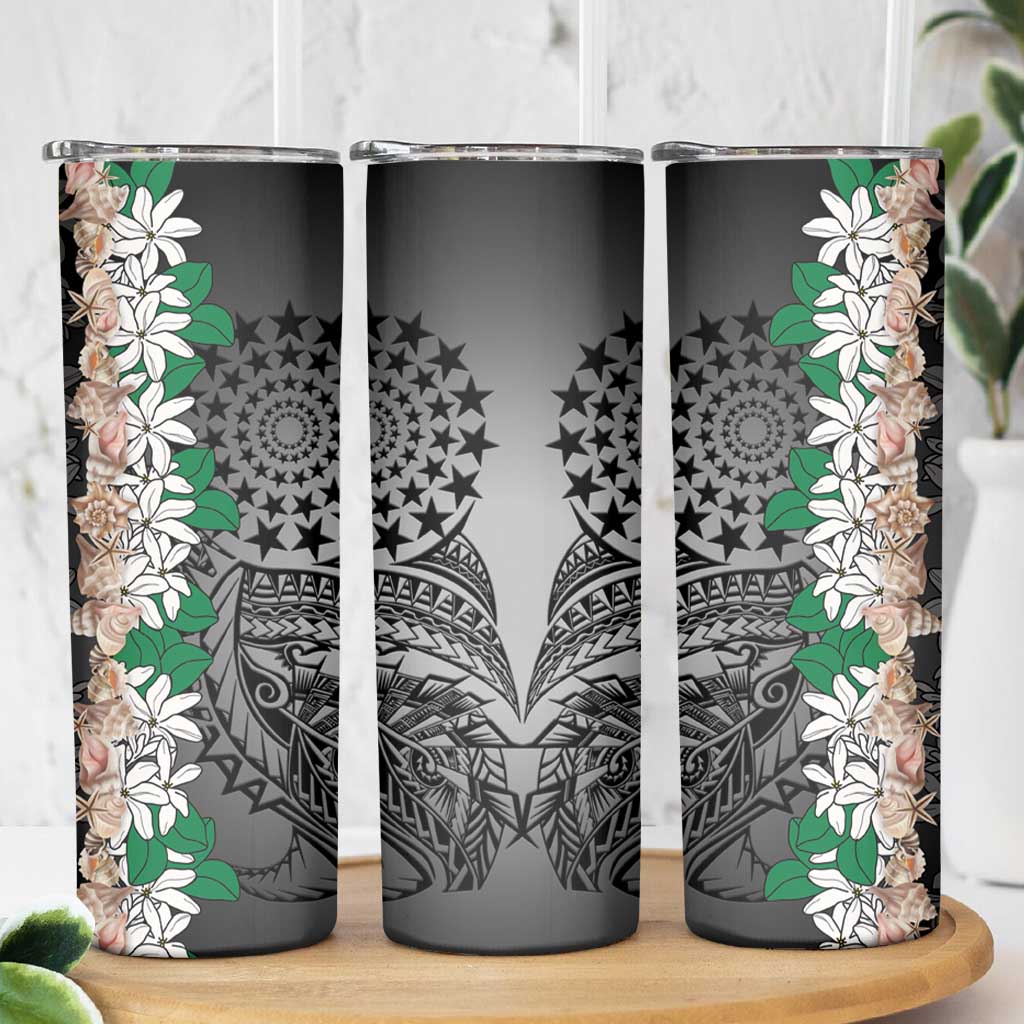 Cook Islands Tiare Maori With Conch Shell Skinny Tumbler Pasifika Fest Polynesian Tattoo Black