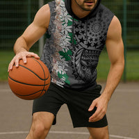 Cook Islands Tiare Maori With Conch Shell Sleeveless Hoodie Pasifika Fest Polynesian Tattoo Black LT14 - Polynesian Pride
