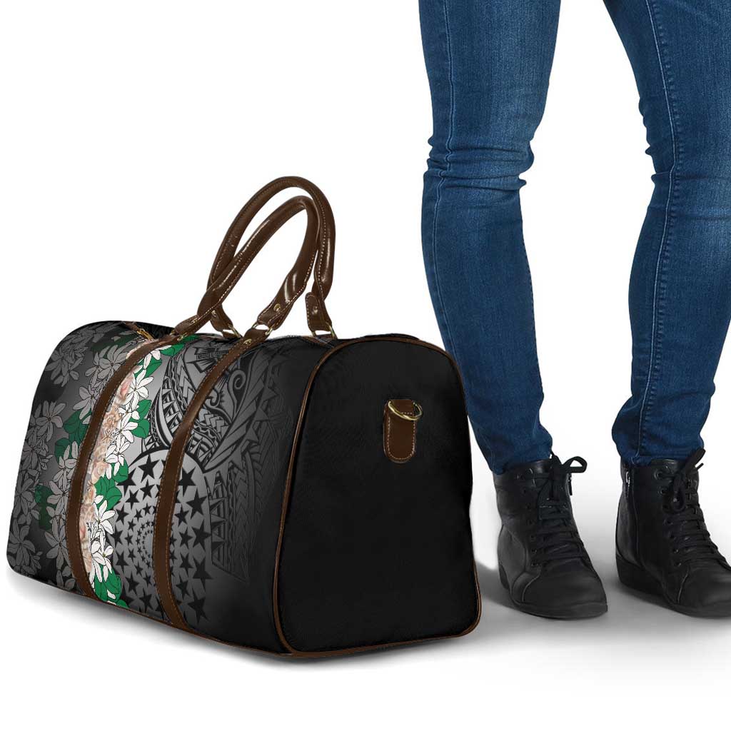Cook Islands Tiare Maori With Conch Shell Travel Bag Pasifika Fest Polynesian Tattoo Black