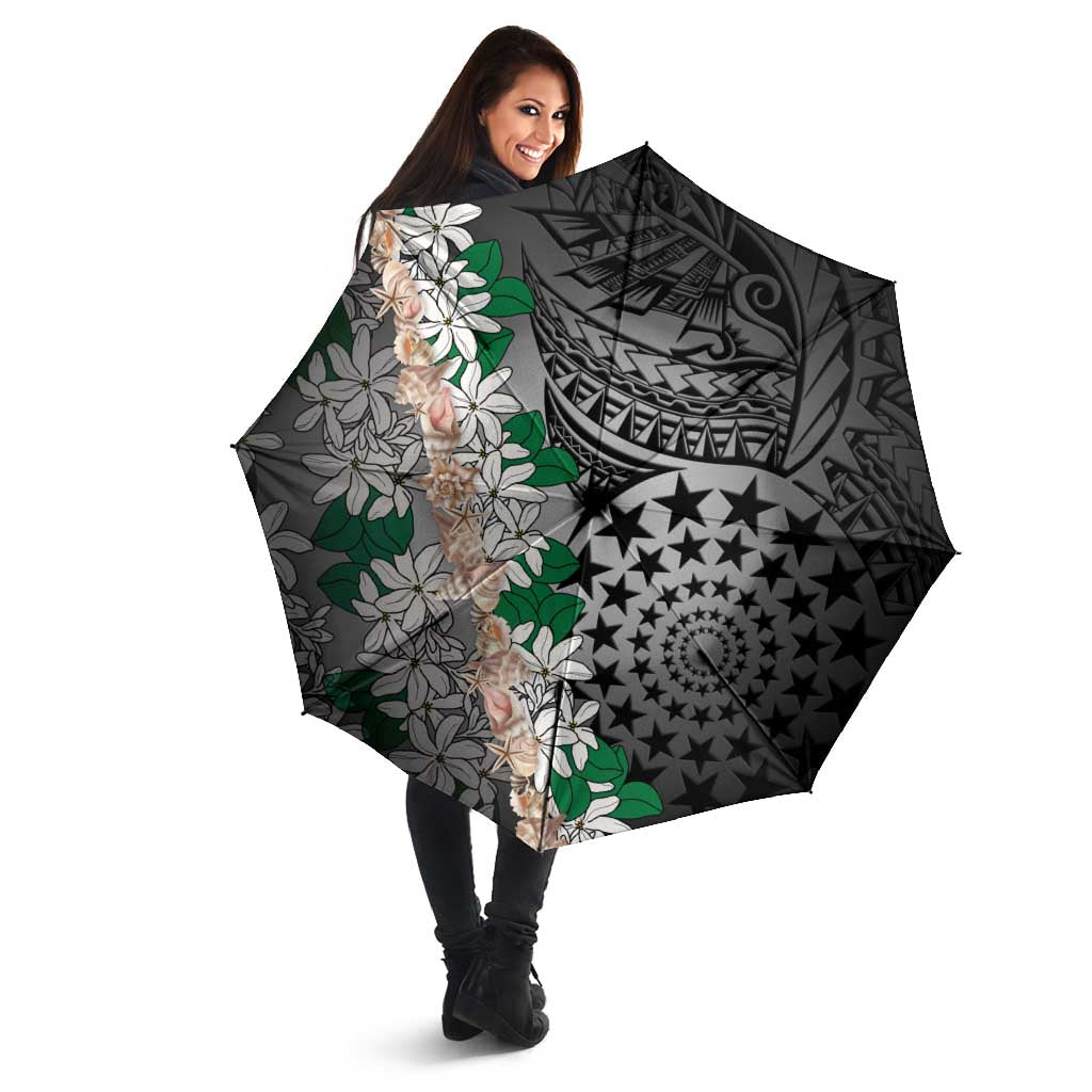 Cook Islands Tiare Maori With Conch Shell Umbrella Pasifika Fest Polynesian Tattoo Black