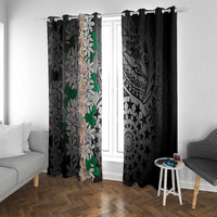 Cook Islands Tiare Maori With Conch Shell Window Curtain Pasifika Fest Polynesian Tattoo Black