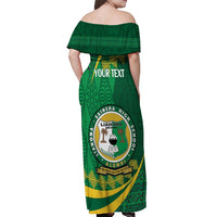 Personalised Tonga Liahona-Saineha High School Off Shoulder Maxi Dress Happy 76 Years Anniversary