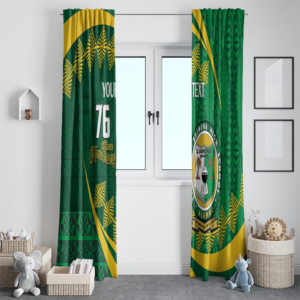 Personalised Tonga Liahona-Saineha High School Window Curtain Happy 76 Years Anniversary