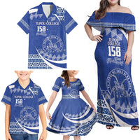 Personalised Tonga Tupou College Toloa Family Matching Off Shoulder Maxi Dress and Hawaiian Shirt Happy 158 Years Anniversary