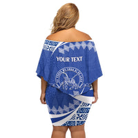 Personalised Tonga Tupou College Toloa Family Matching Off Shoulder Short Dress and Hawaiian Shirt Happy 158 Years Anniversary