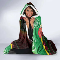 Long God Yumi Stanap Vanuatu Hooded Blanket Tropical Flowers Aboriginal Pattern LT14 - Polynesian Pride