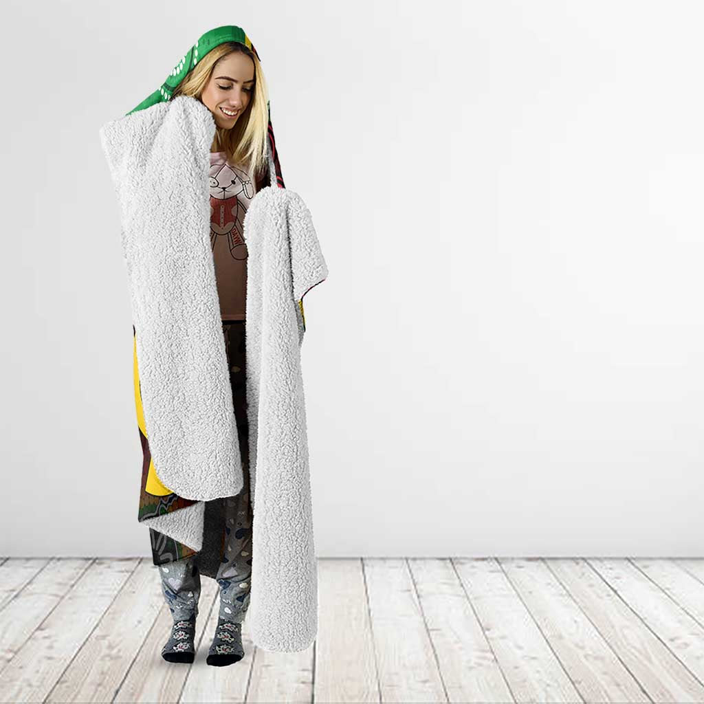 Long God Yumi Stanap Vanuatu Hooded Blanket Tropical Flowers Aboriginal Pattern LT14 - Polynesian Pride