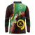 Long God Yumi Stanap Vanuatu Long Sleeve Polo Shirt Tropical Flowers Aboriginal Pattern