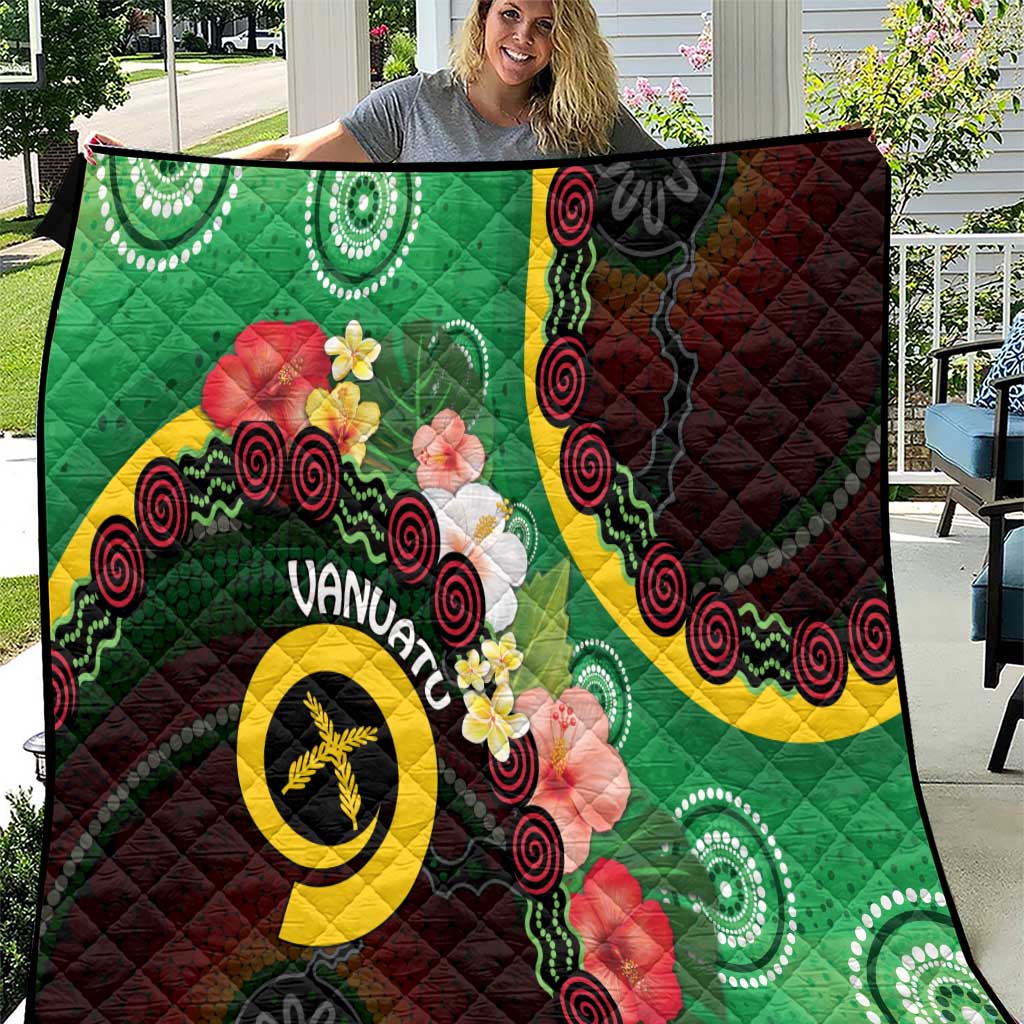 Long God Yumi Stanap Vanuatu Quilt Tropical Flowers Aboriginal Pattern
