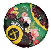 Long God Yumi Stanap Vanuatu Spare Tire Cover Tropical Flowers Aboriginal Pattern