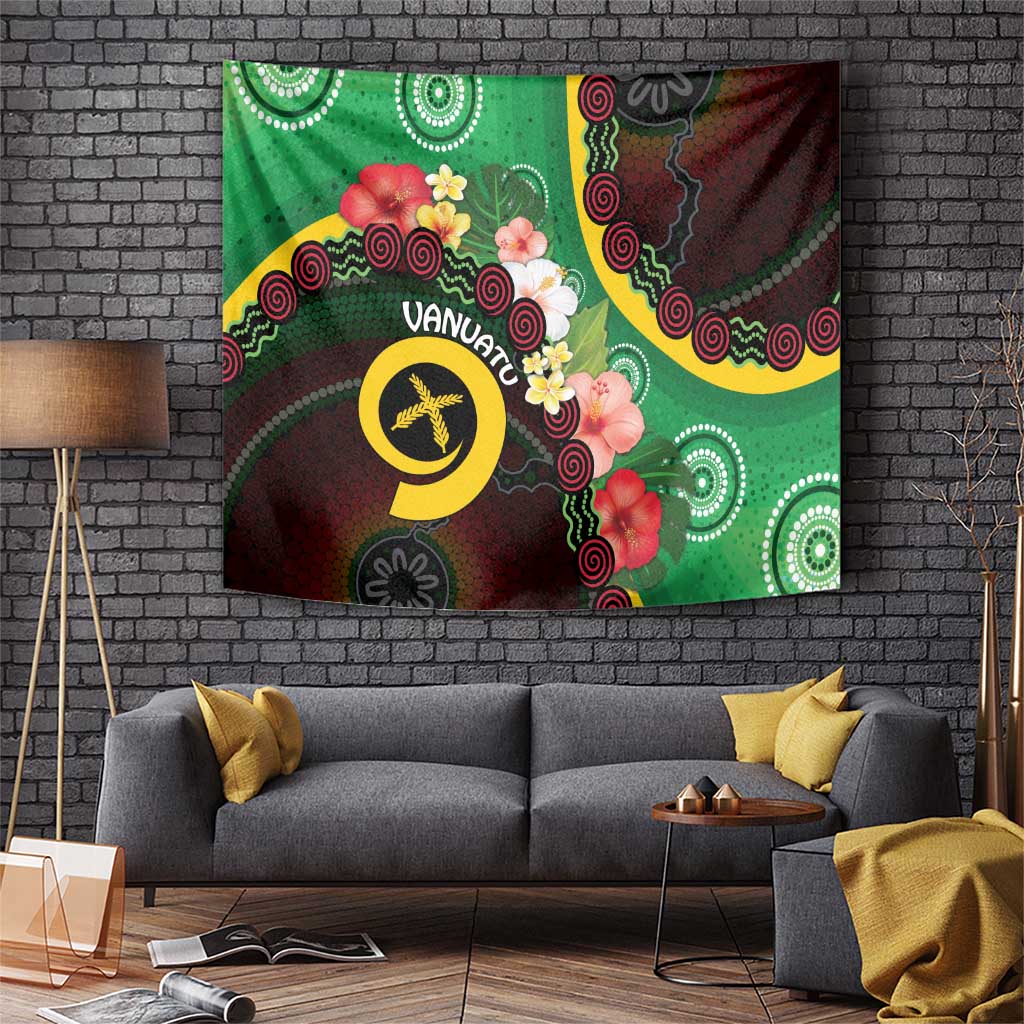 Long God Yumi Stanap Vanuatu Tapestry Tropical Flowers Aboriginal Pattern