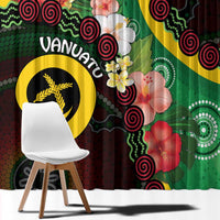 Long God Yumi Stanap Vanuatu Window Curtain Tropical Flowers Aboriginal Pattern