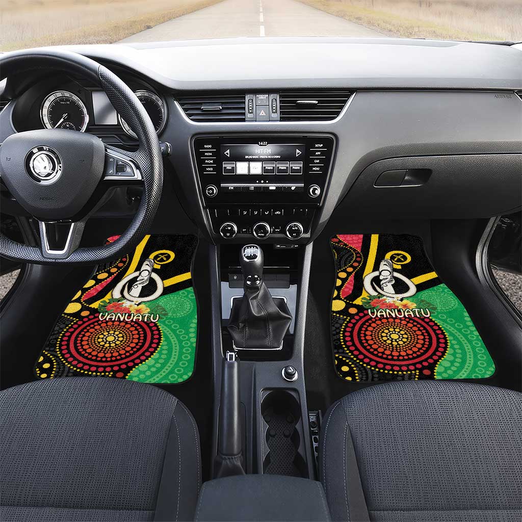 Tamtam Drum Vanuatu Car Mats Boar Tusk Aboriginal Flag Style