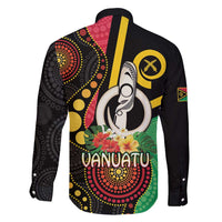 Tamtam Drum Vanuatu Family Matching Long Sleeve Bodycon Dress and Hawaiian Shirt Boar Tusk Aboriginal Flag Style