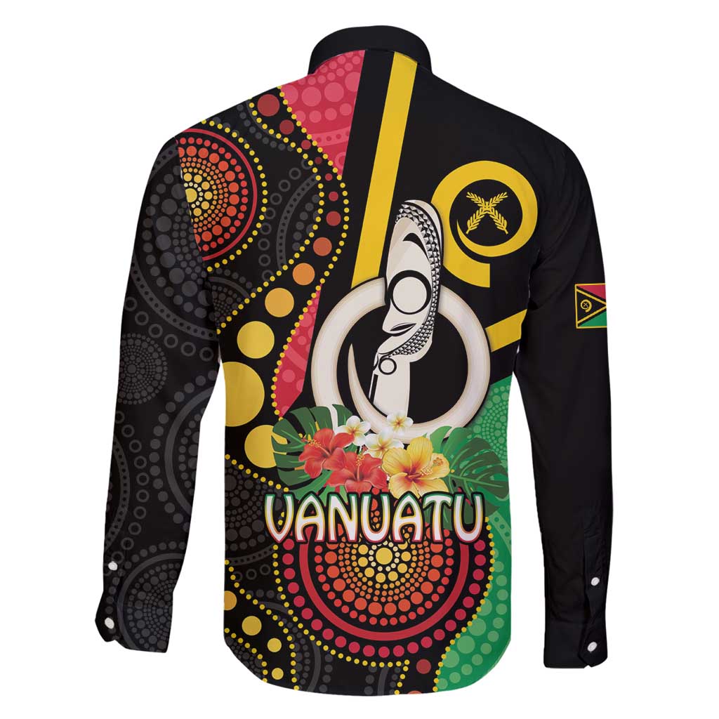 Tamtam Drum Vanuatu Family Matching Summer Maxi Dress and Hawaiian Shirt Boar Tusk Aboriginal Flag Style