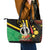 Tamtam Drum Vanuatu Leather Tote Bag Boar Tusk Aboriginal Flag Style