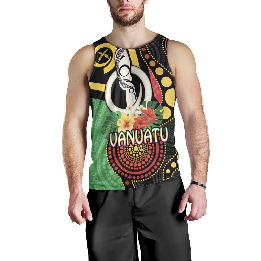 Tamtam Drum Vanuatu Men Tank Top Boar Tusk Aboriginal Flag Style