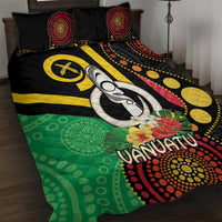 Tamtam Drum Vanuatu Quilt Bed Set Boar Tusk Aboriginal Flag Style