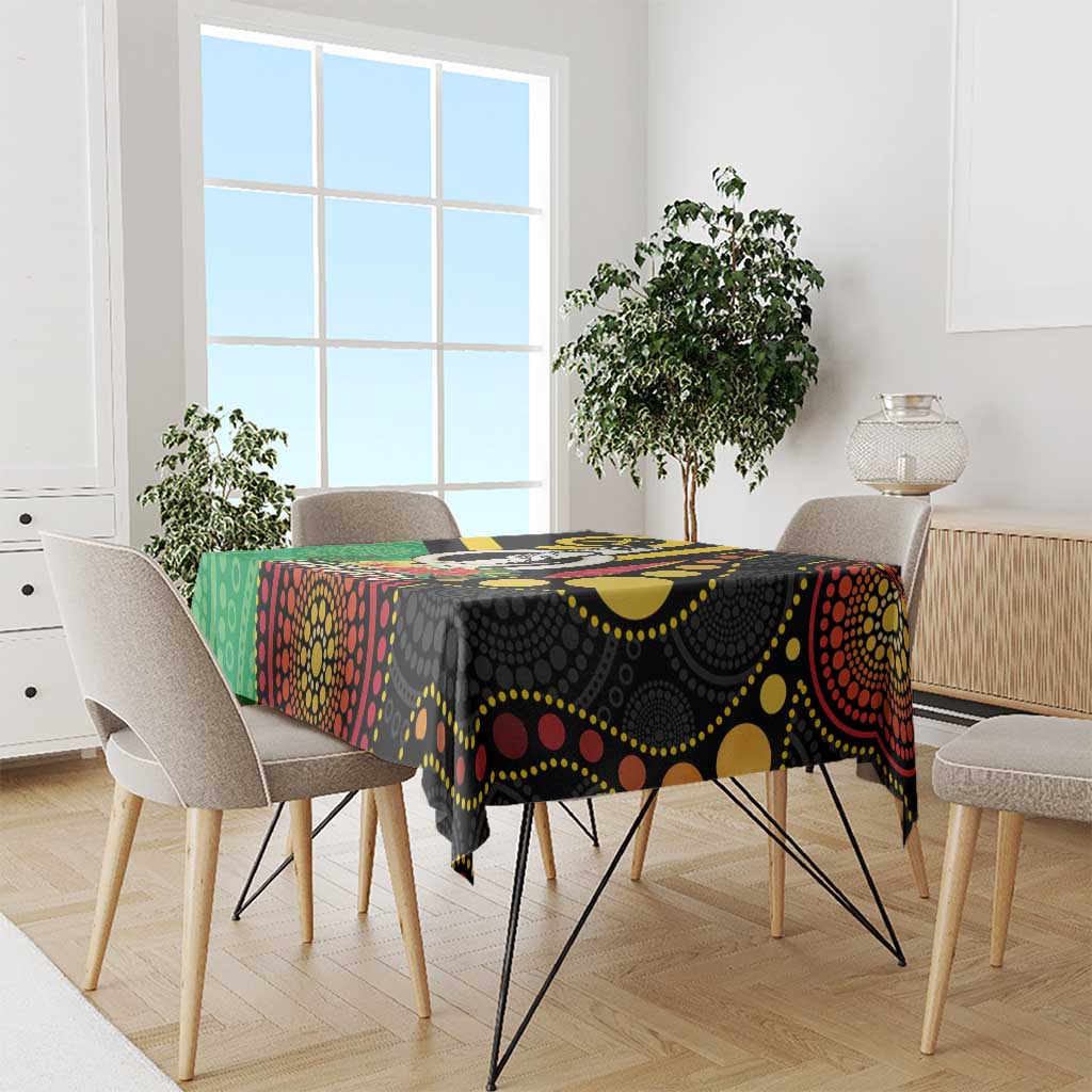 Tamtam Drum Vanuatu Tablecloth Boar Tusk Aboriginal Flag Style