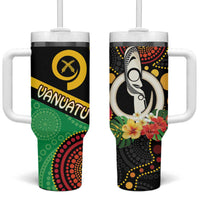 Tamtam Drum Vanuatu Tumbler With Handle Boar Tusk Aboriginal Flag Style