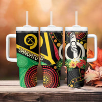 Tamtam Drum Vanuatu Tumbler With Handle Boar Tusk Aboriginal Flag Style