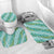 Hawaii Jade Vine Lei Bathroom Set Aloha Palaka Motif - Turquoise - Polynesian Pride