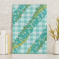 Hawaii Jade Vine Lei Canvas Wall Art Aloha Palaka Motif - Turquoise - Polynesian Pride