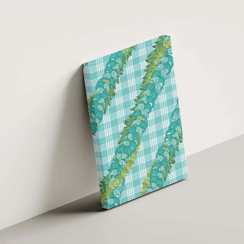 Hawaii Jade Vine Lei Canvas Wall Art Aloha Palaka Motif - Turquoise - Polynesian Pride