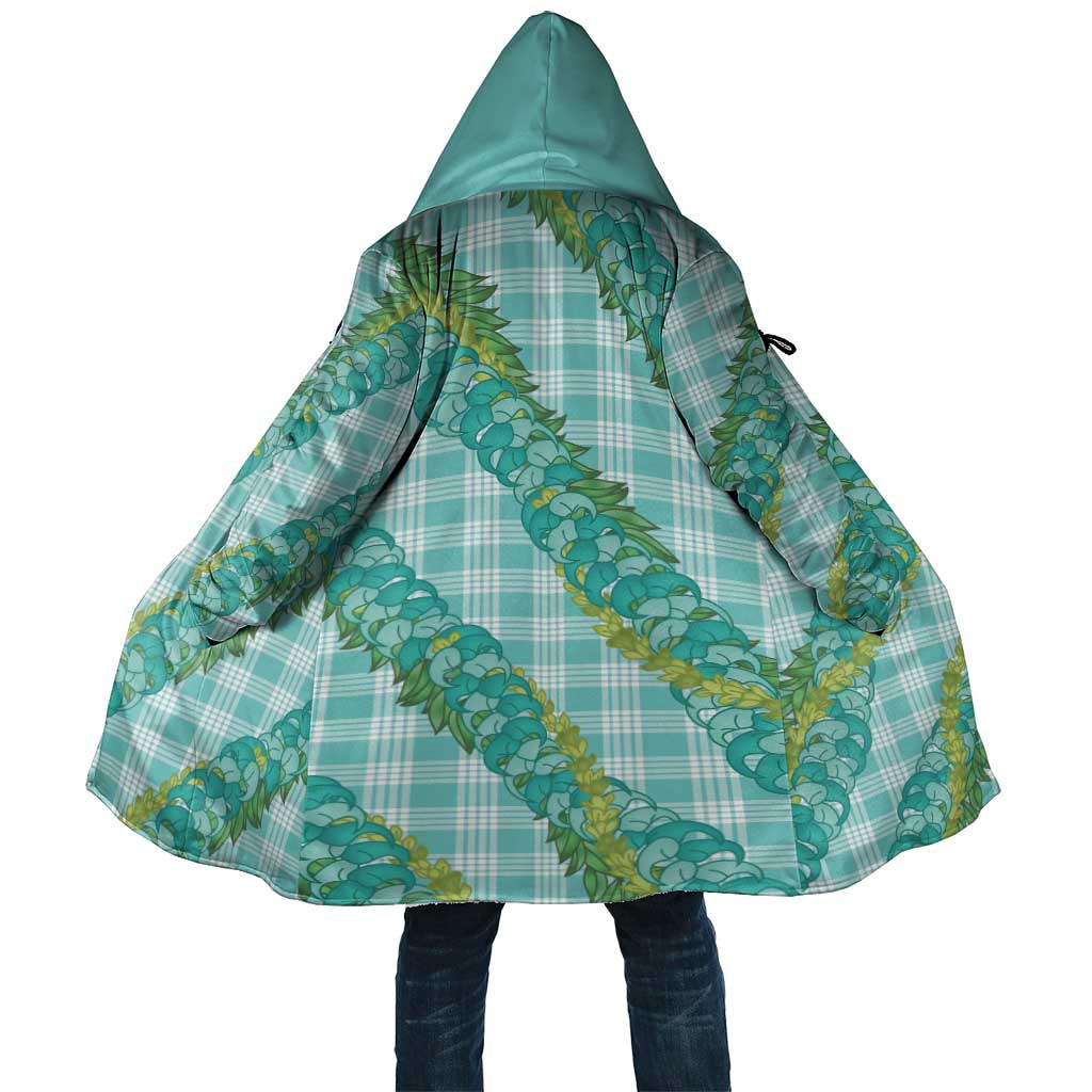 Hawaii Jade Vine Lei Cloak Aloha Palaka Motif - Turquoise - Polynesian Pride