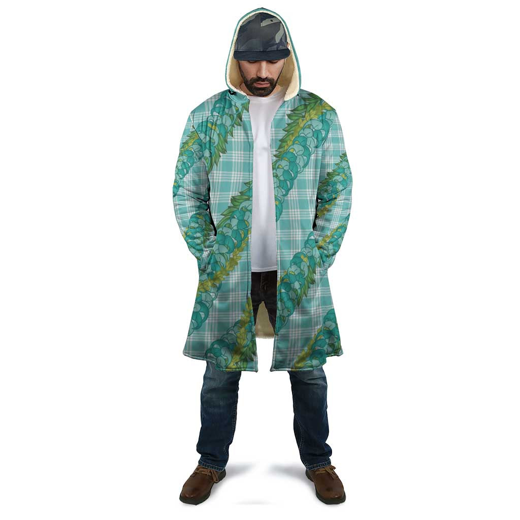 Hawaii Jade Vine Lei Cloak Aloha Palaka Motif - Turquoise - Polynesian Pride